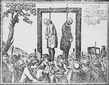 Illustration of corporal punishment by hanging